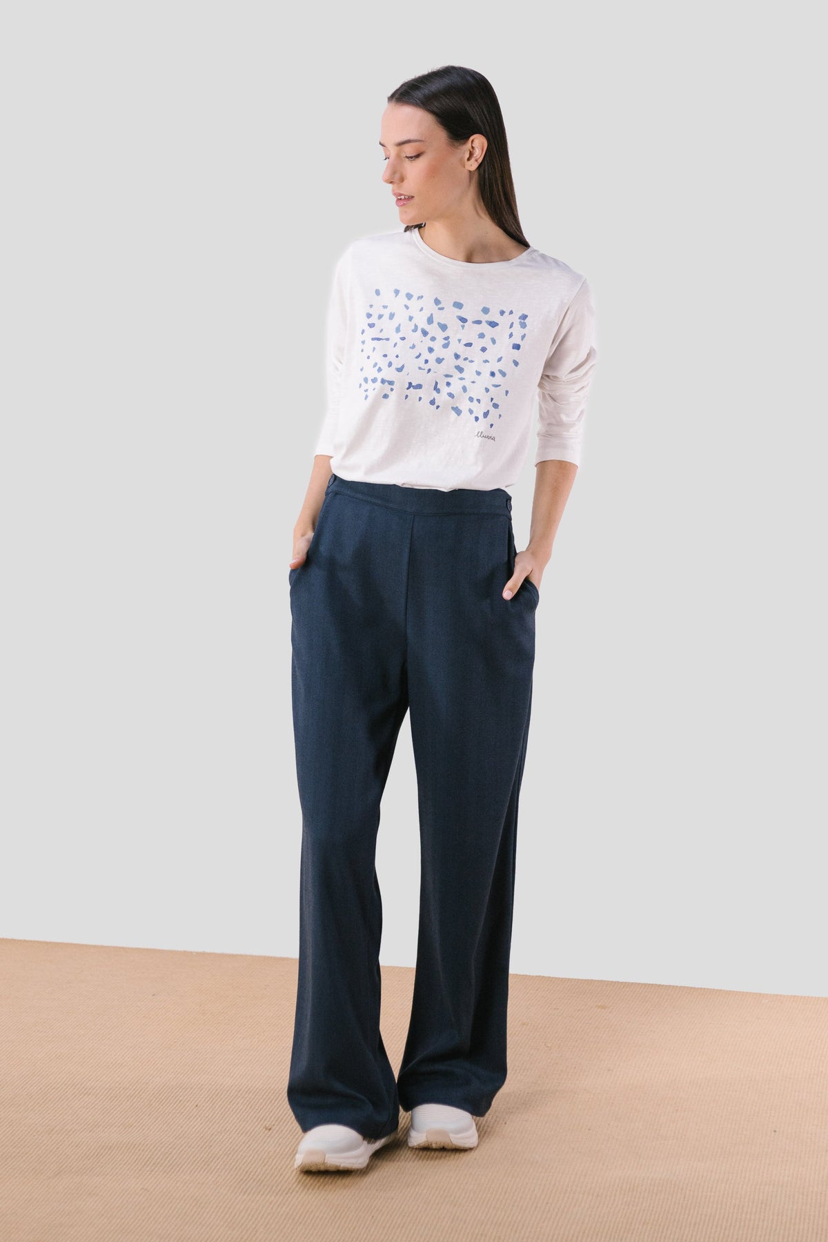 Pantalón Pan Producto Básico azul espiga – vista 3