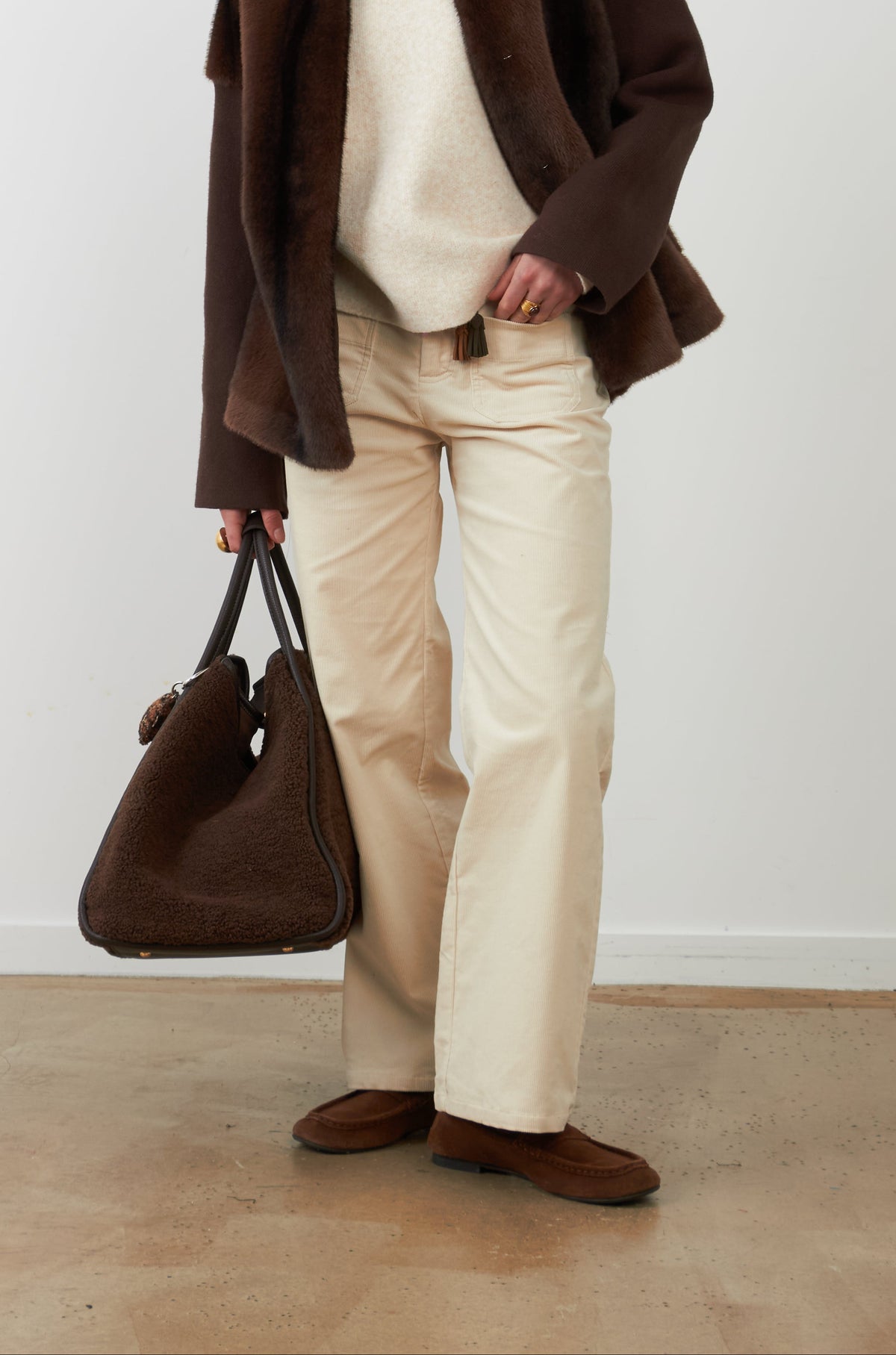 Chaqueta con pelo Orfeo Paris Yana chocolate