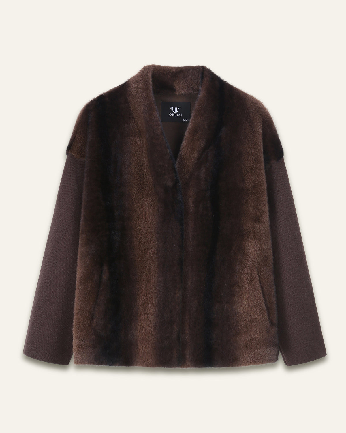 Chaqueta con pelo Orfeo Paris Yana chocolate