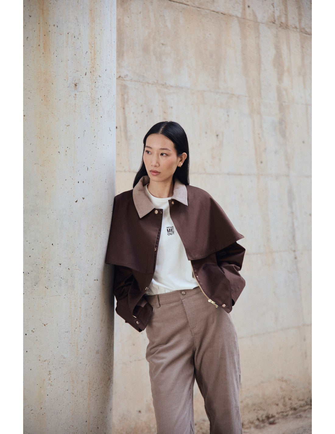 Gabardina corta Mus & Bombon Opal chocolate – vista 1