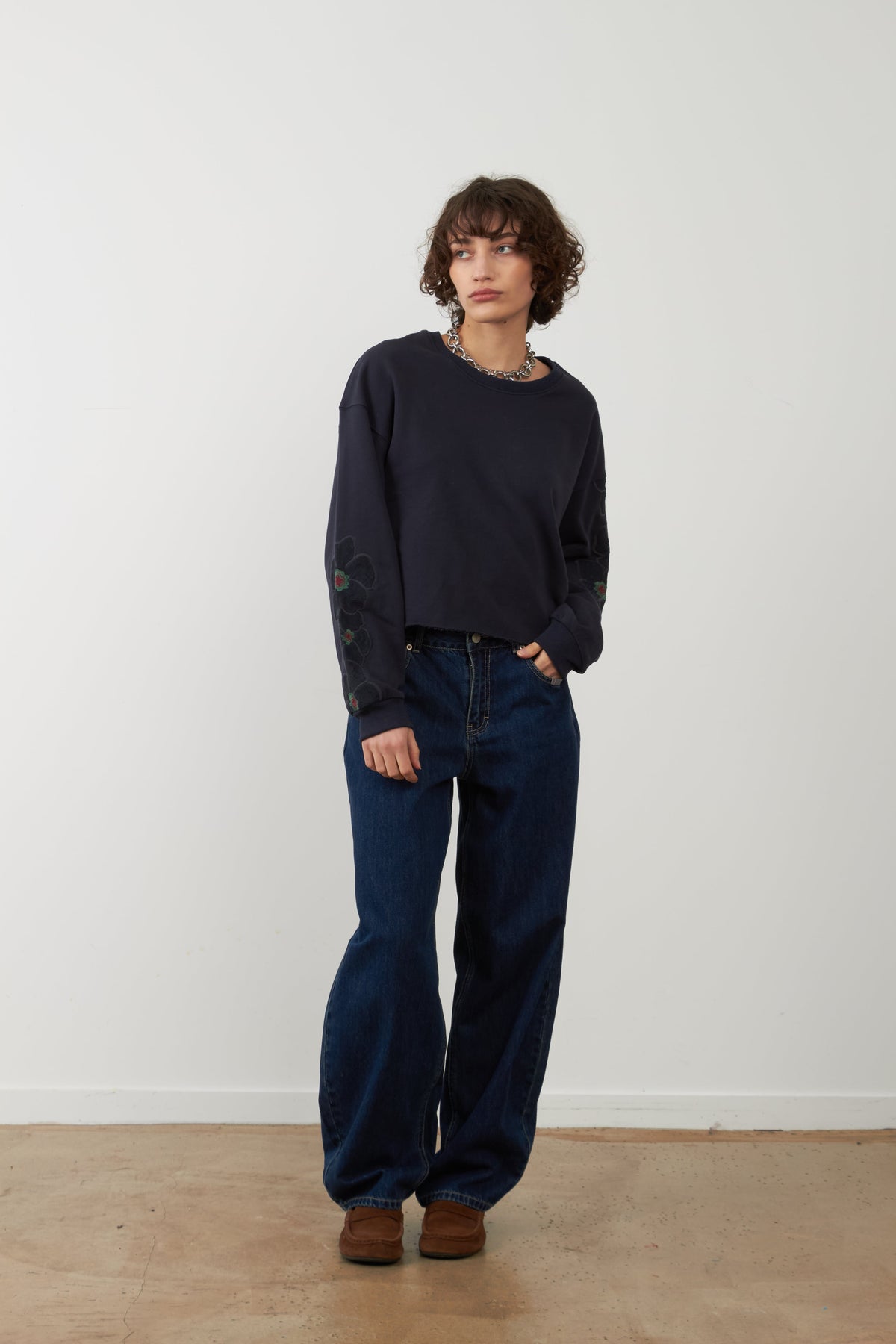 Sudadera Orfeo Paris Auxanne bordada azul marino