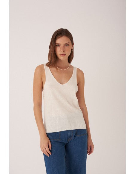 Top designers society de tirantes y con escote pico