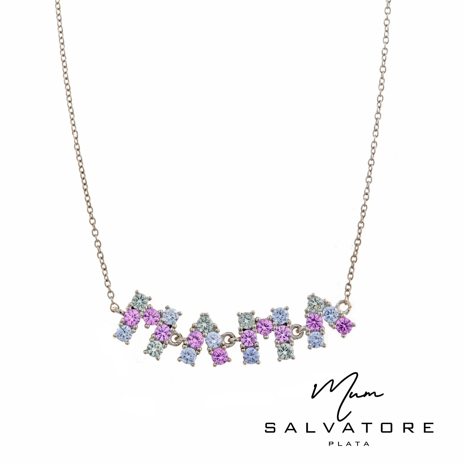 Collar salvatore plata mamá con circonitas