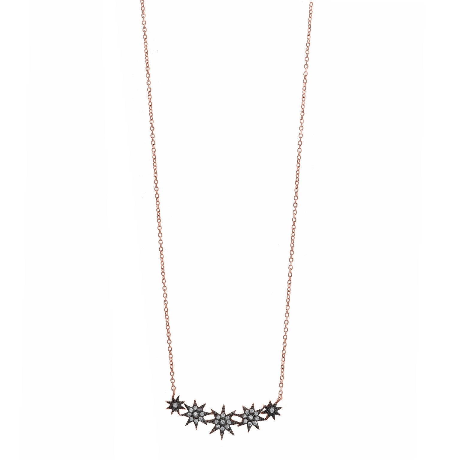 Collar salvatore plata estrellas de plata rosa