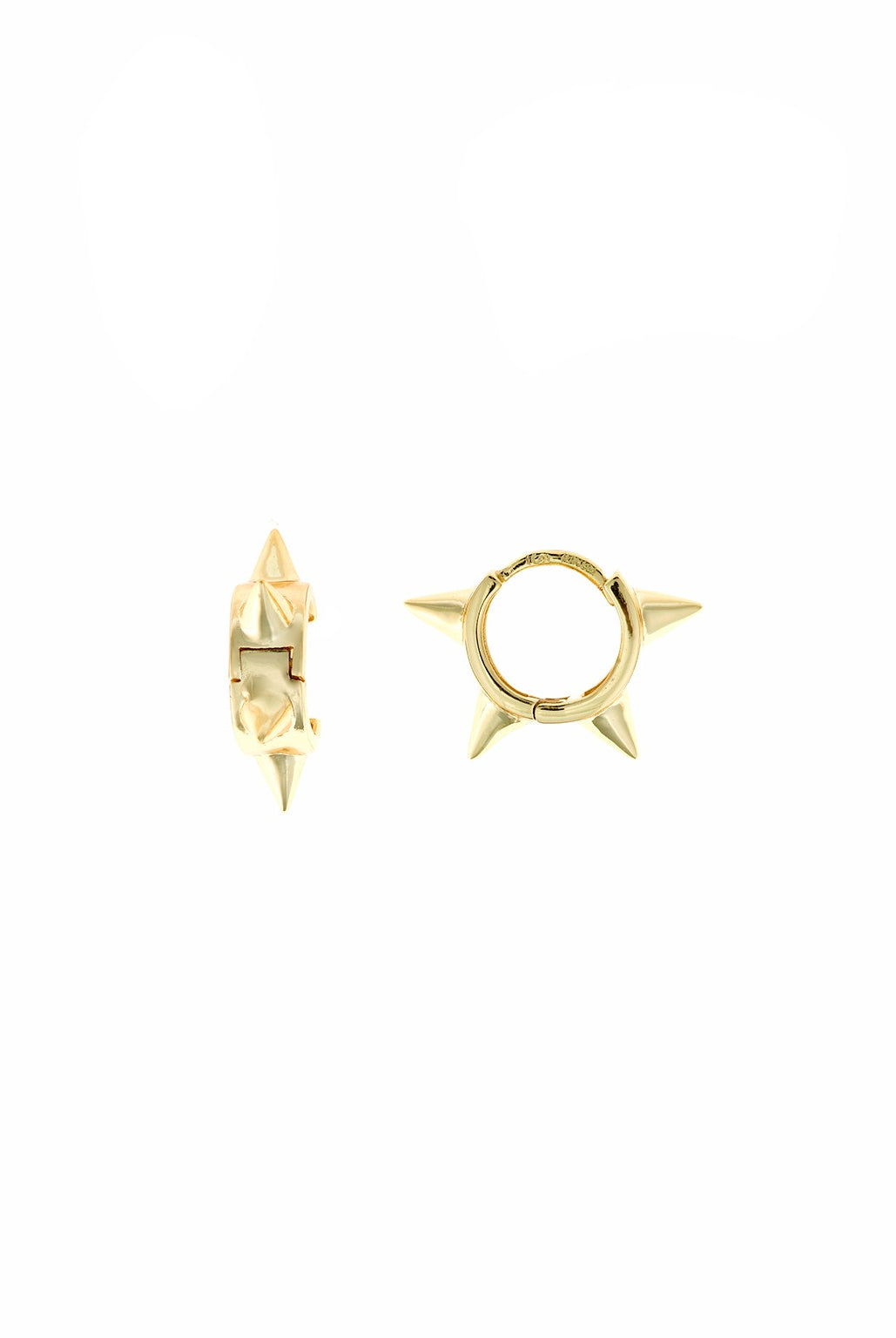 Pendientes SALVATORE PLATA rchapado dorado en forma aro con pinchos