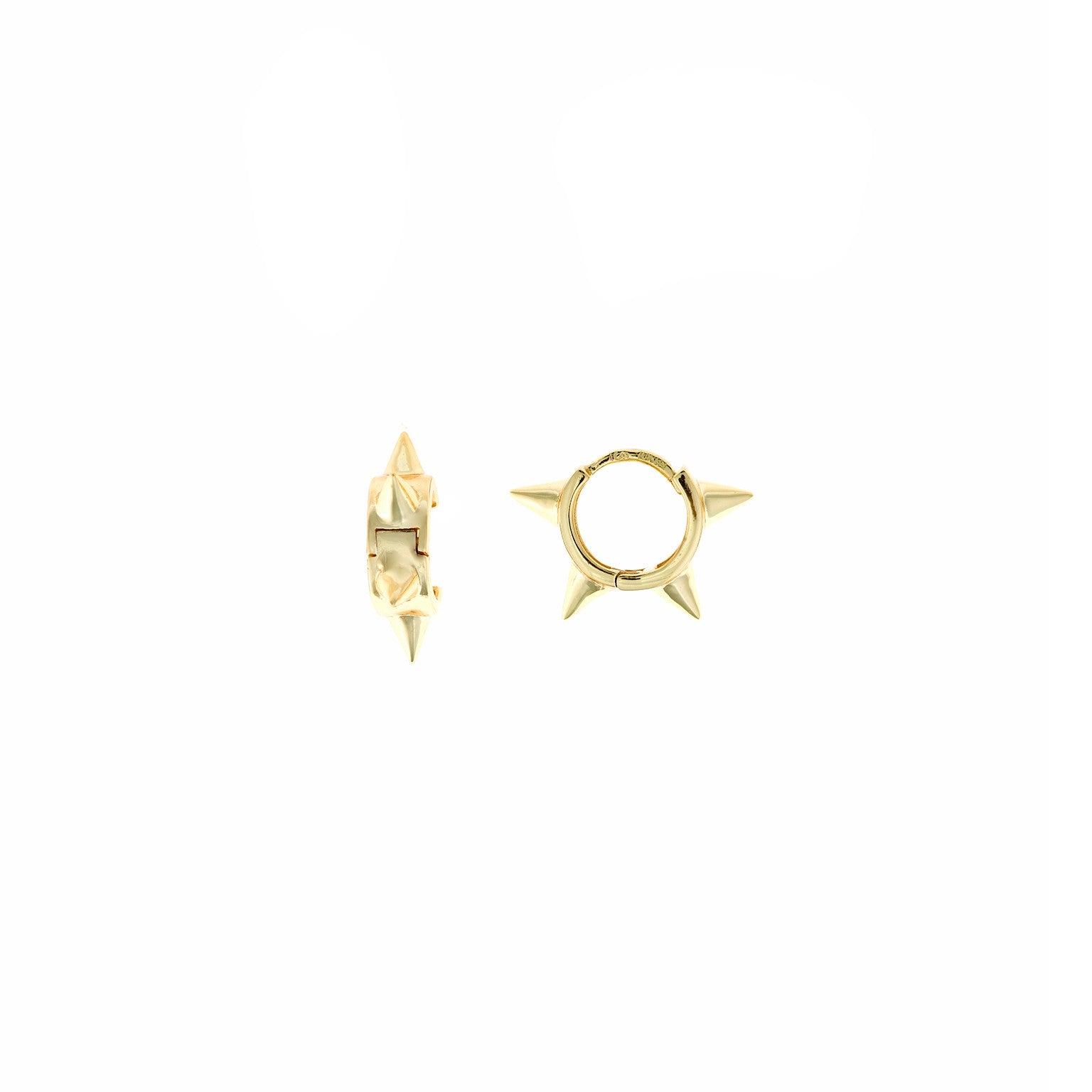 Pendientes SALVATORE PLATA rchapado dorado en forma aro con pinchos