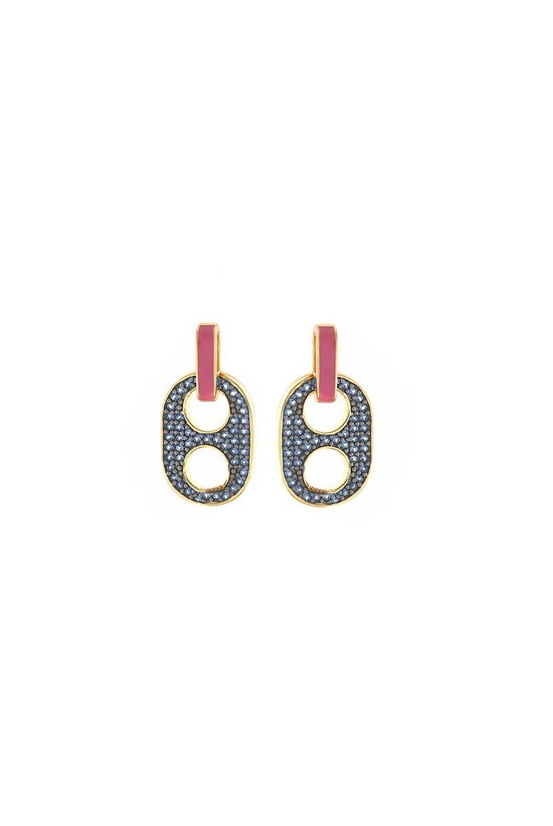 Pendientes SALVATORE PLATA circonitas de color en el calabrote