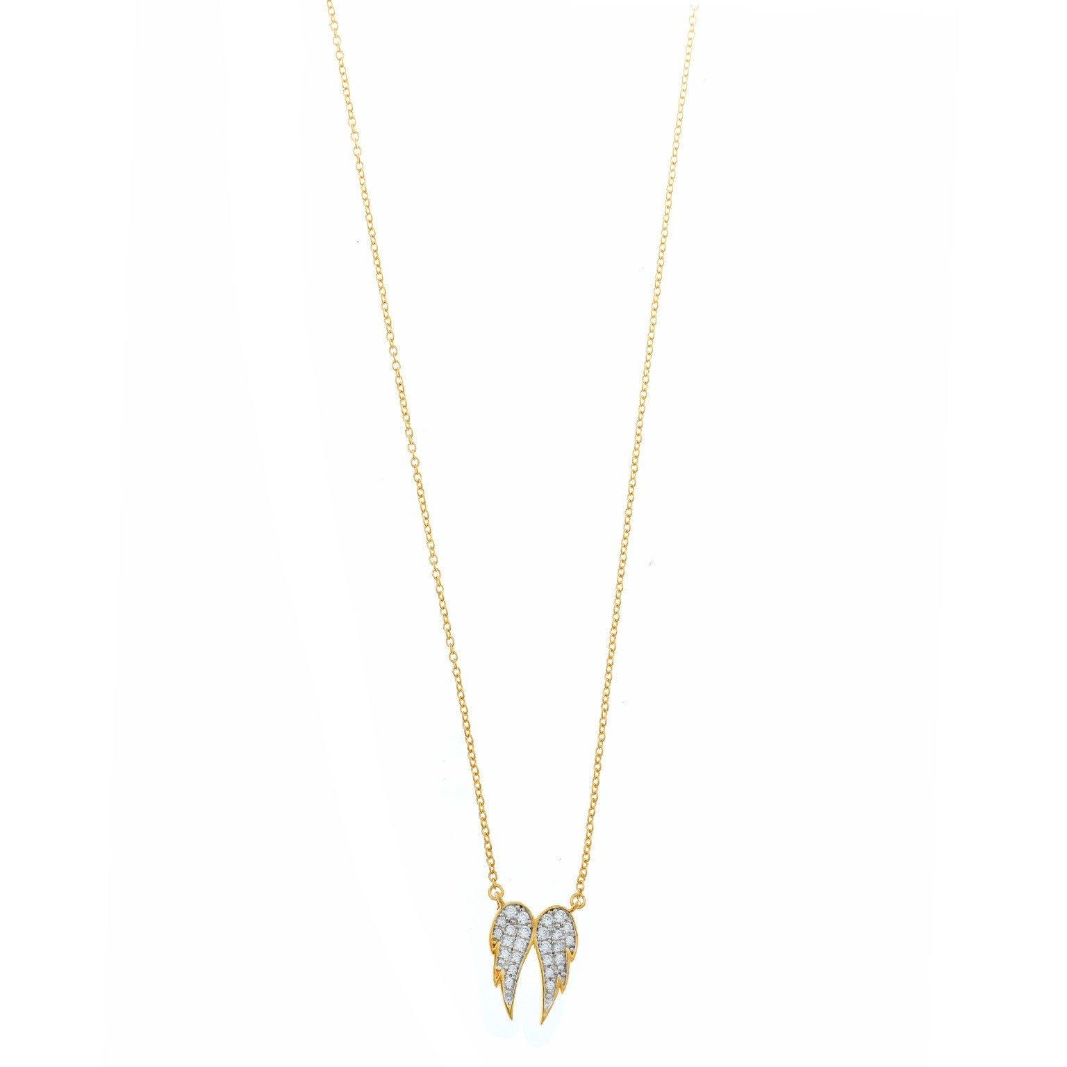 Collar SALVATORE PLATA r chapado dorado y colgante alas con circonitas