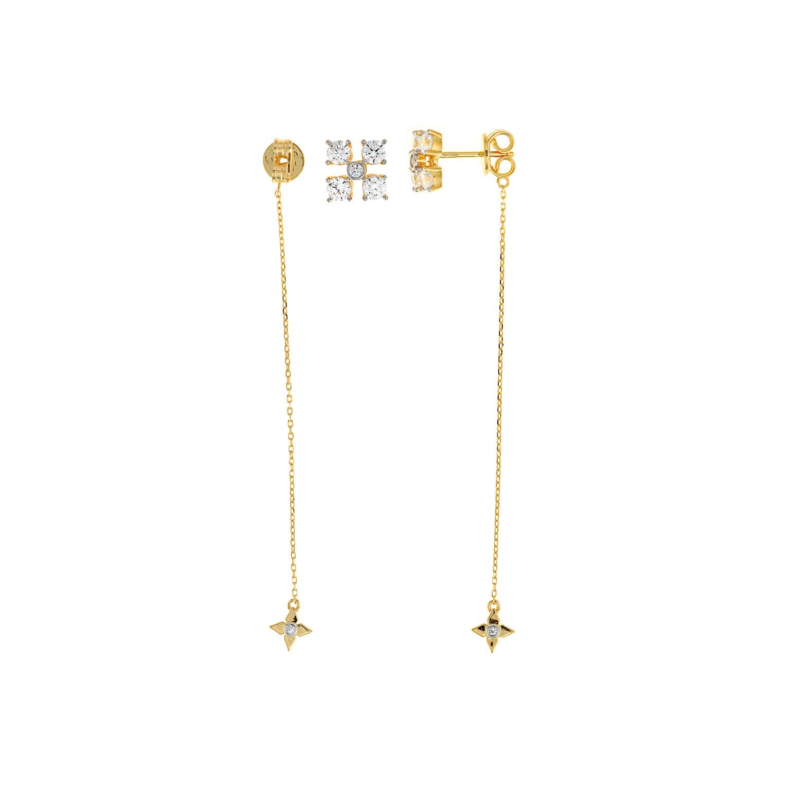 Pendientes SALVATORE PLATA con chapado dorado y circonitas