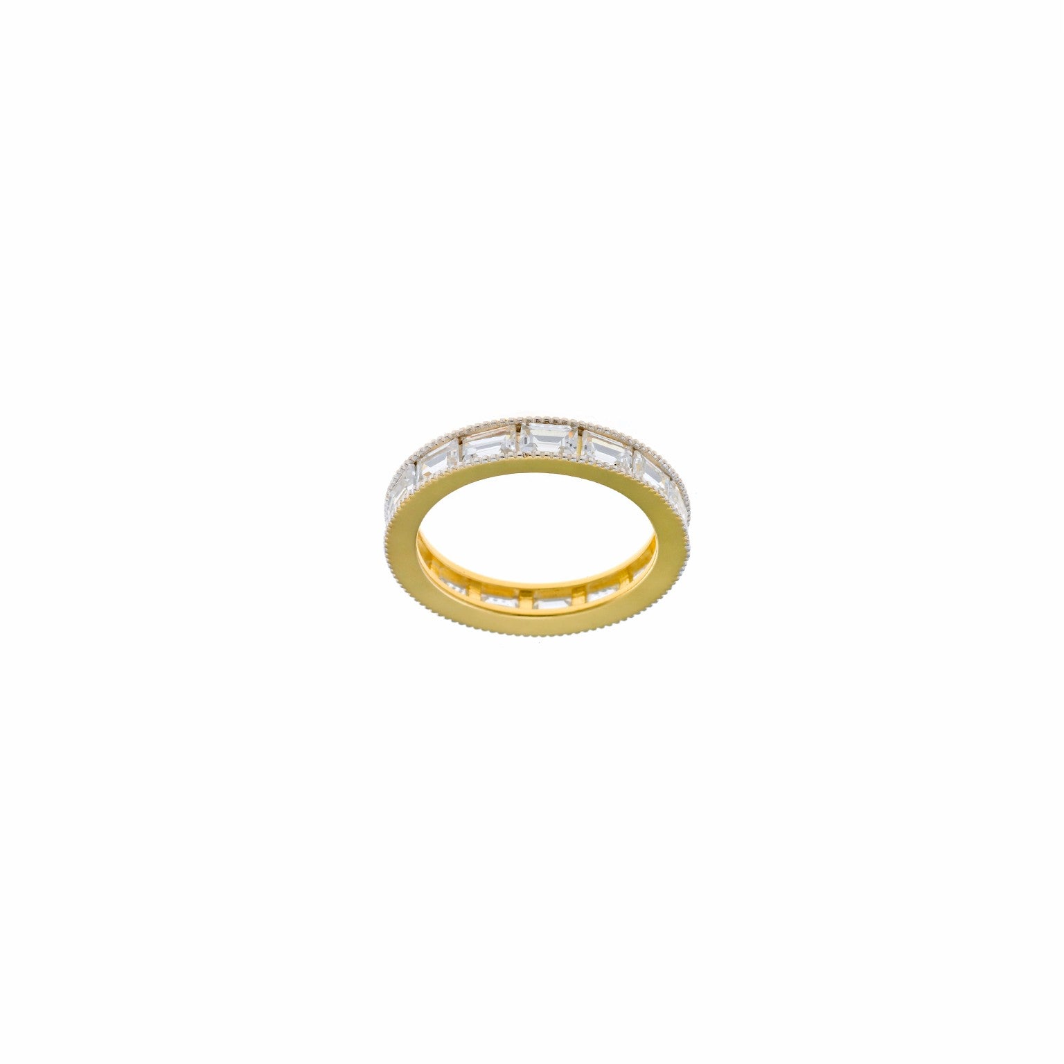 Anillo salvatore plata con circonitas forma baguette