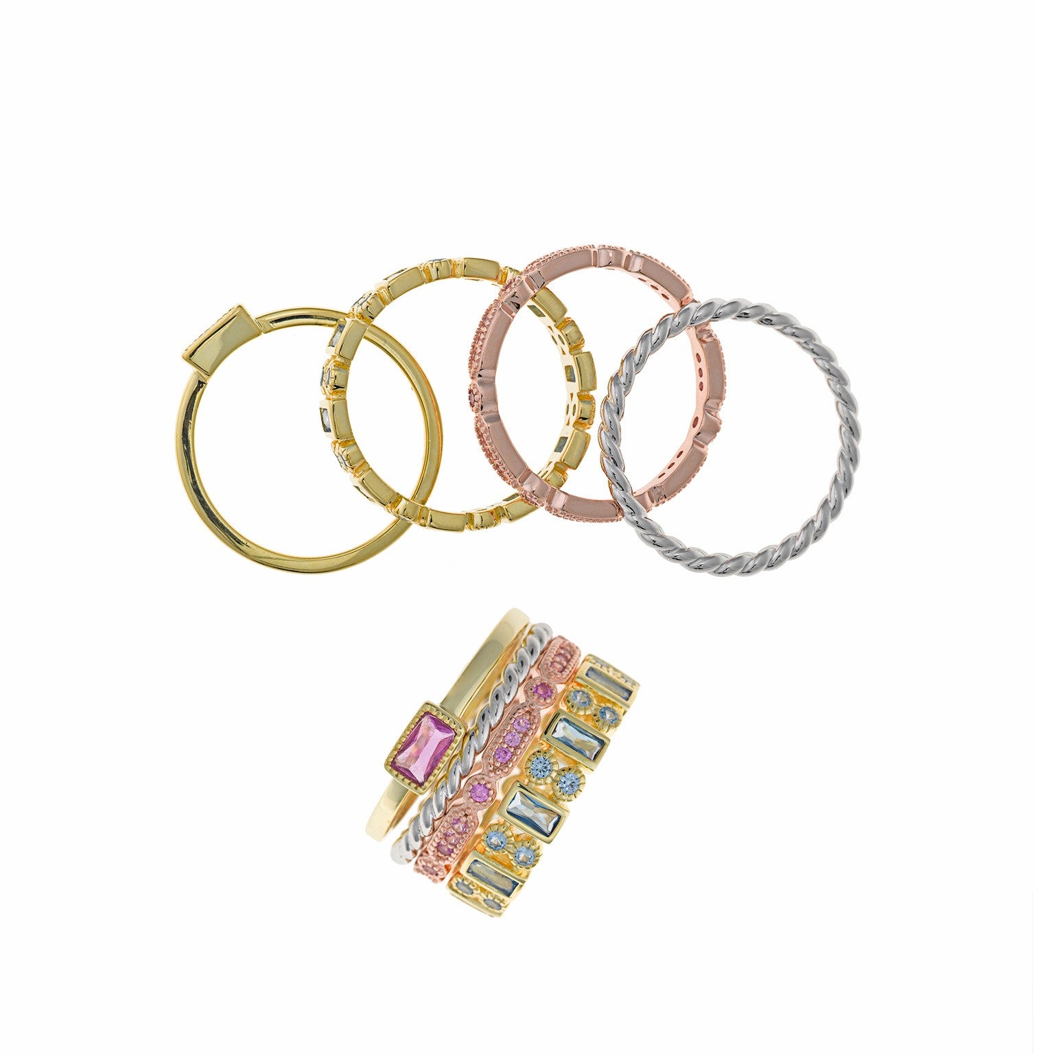 Anillo salvatore plata multicolor