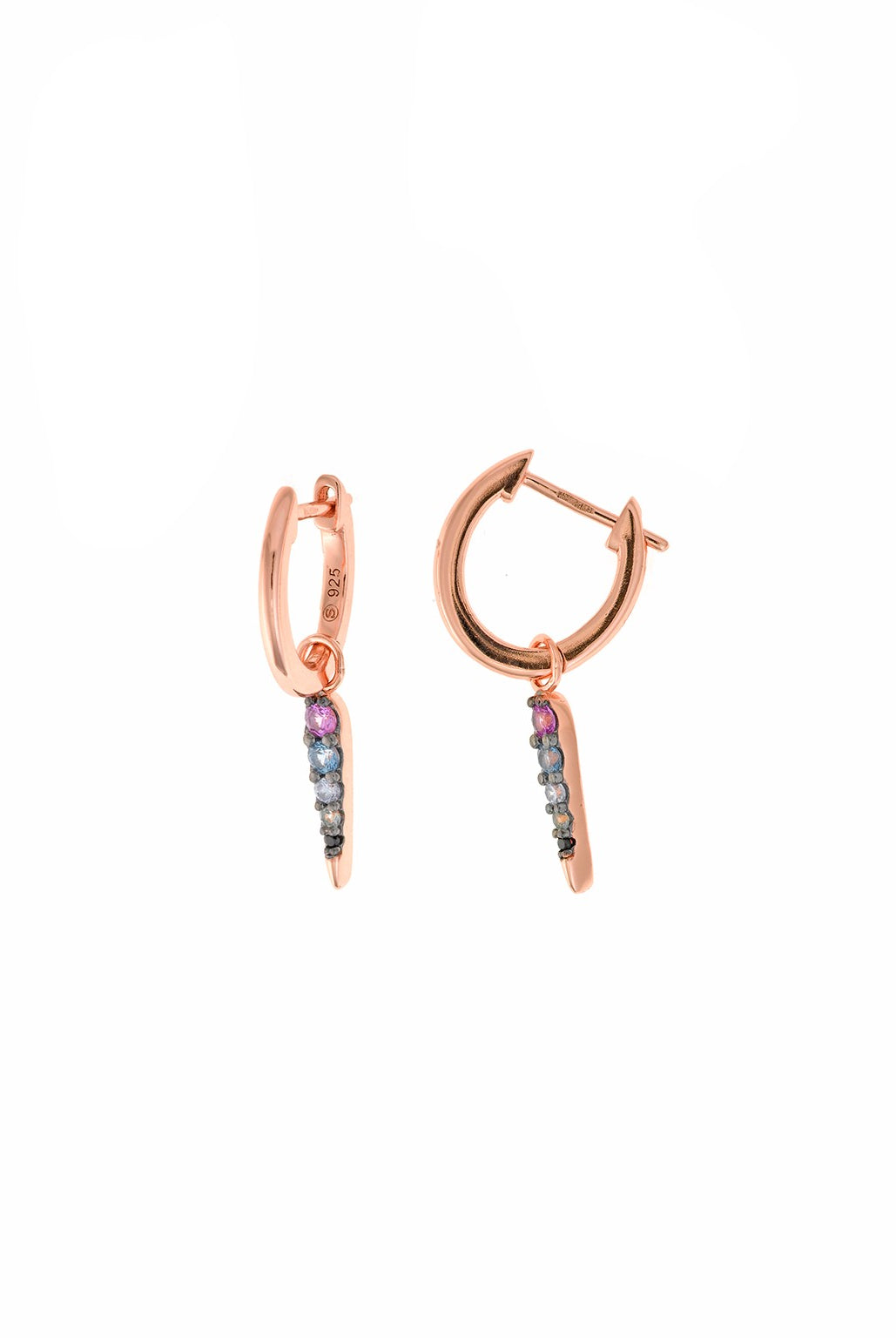 Pendientes salvatore plata chapado rosa