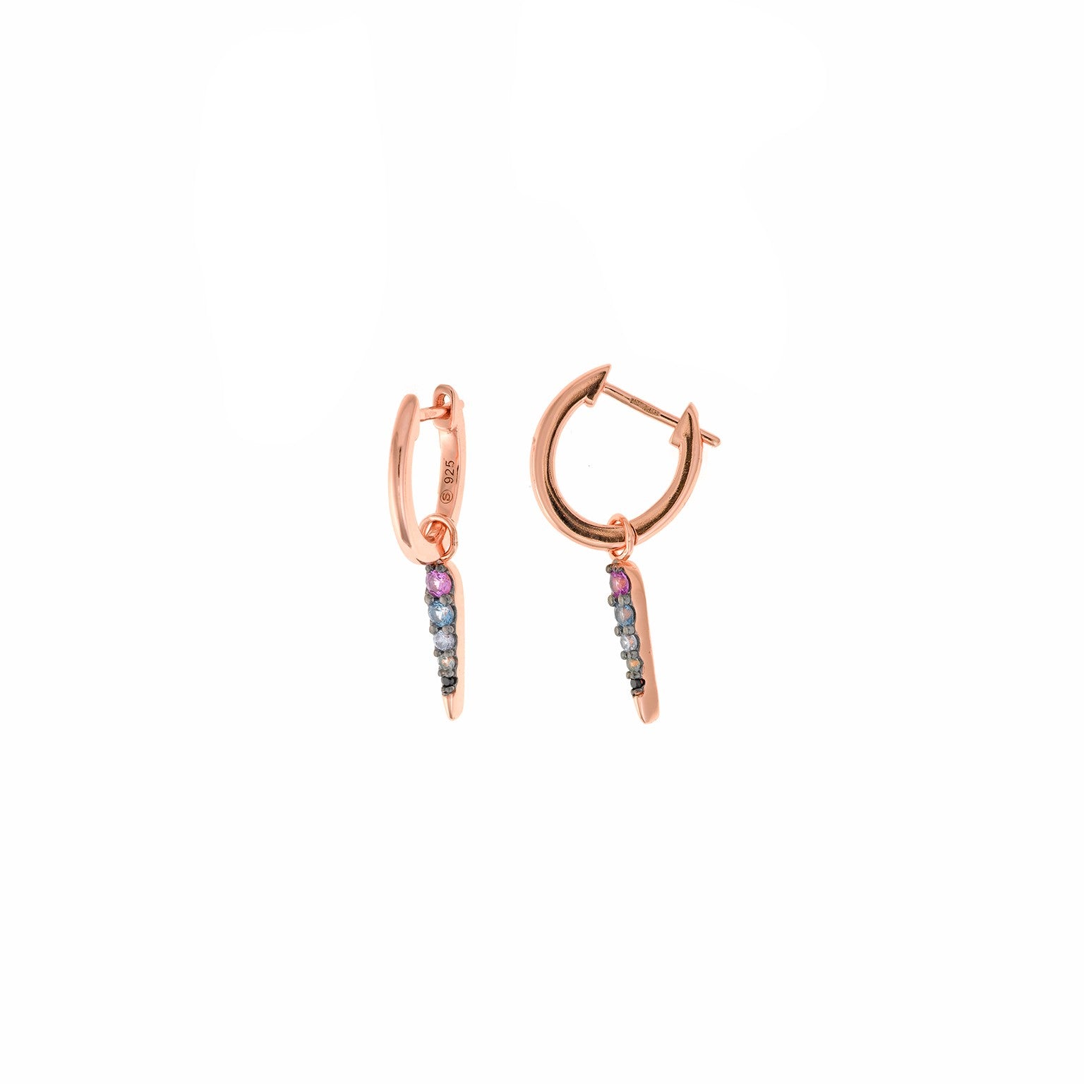 Pendientes salvatore plata chapado rosa