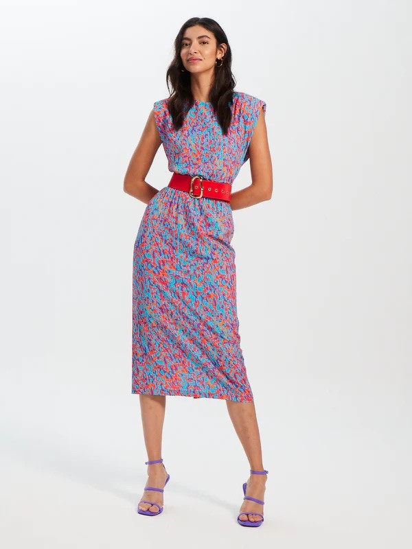 Vestido mioh daniela midi sin mangas estampado