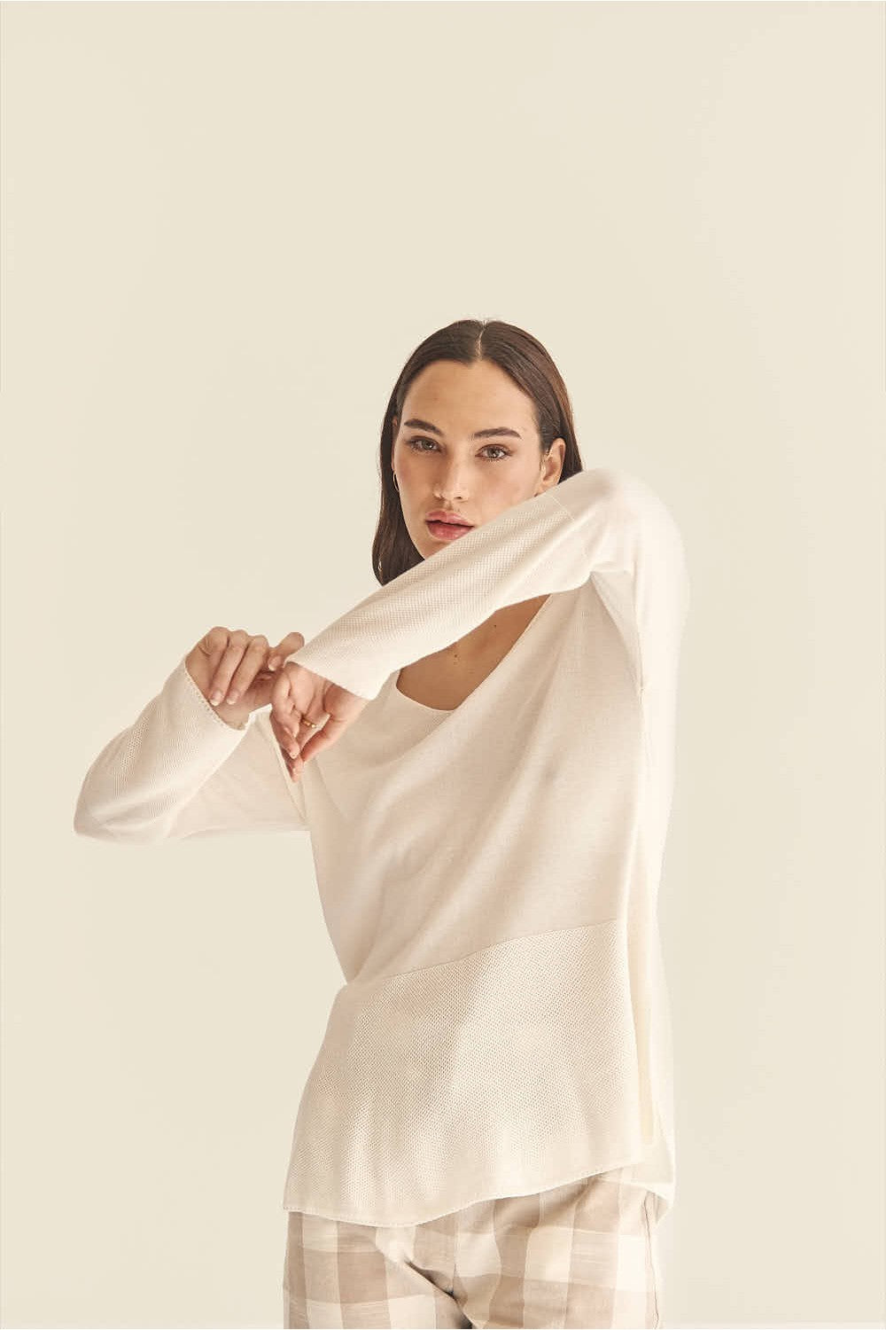 Jersey mus&bombon luidia blanco de punto