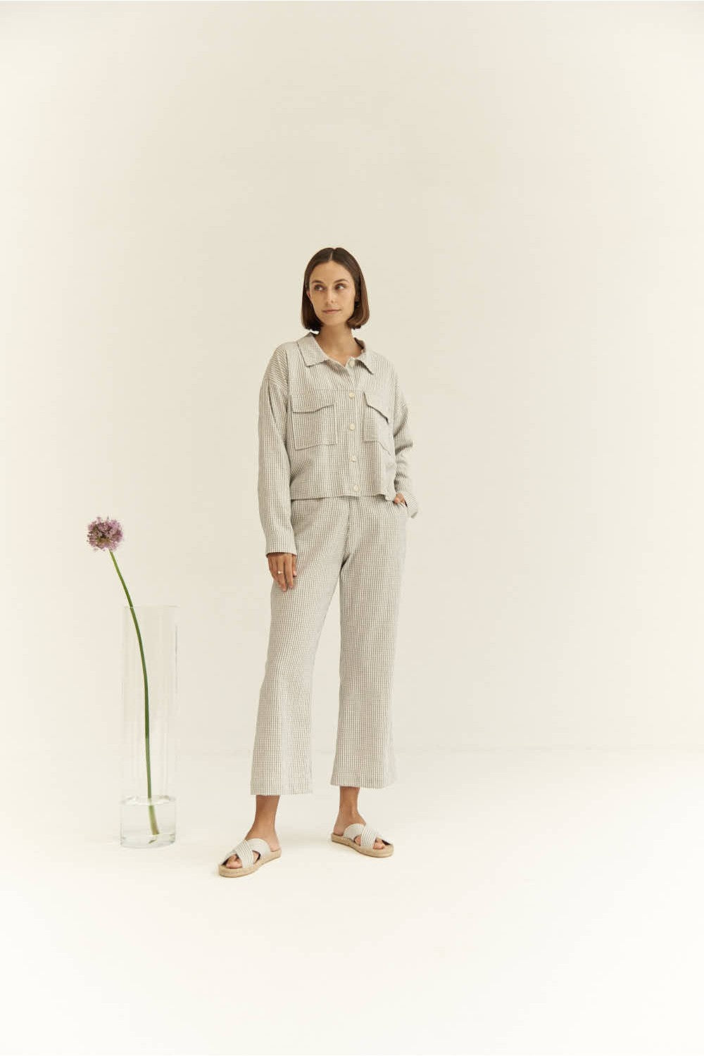 Pantalón mus&bombon ilia estampado vichy azul