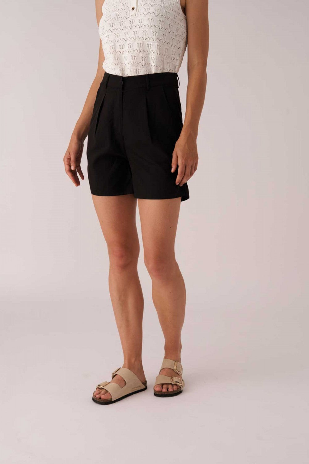 Short designers society miró negro fluido con bolsillo