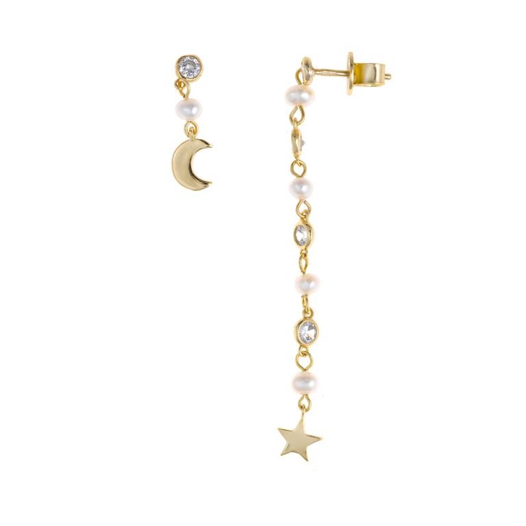 Pendientes salvatore plata en perlas