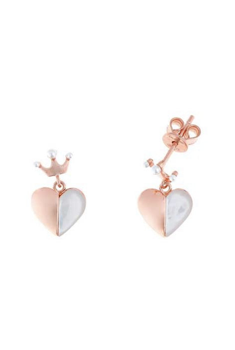 Pendientes salvatore plata de corona y corazón