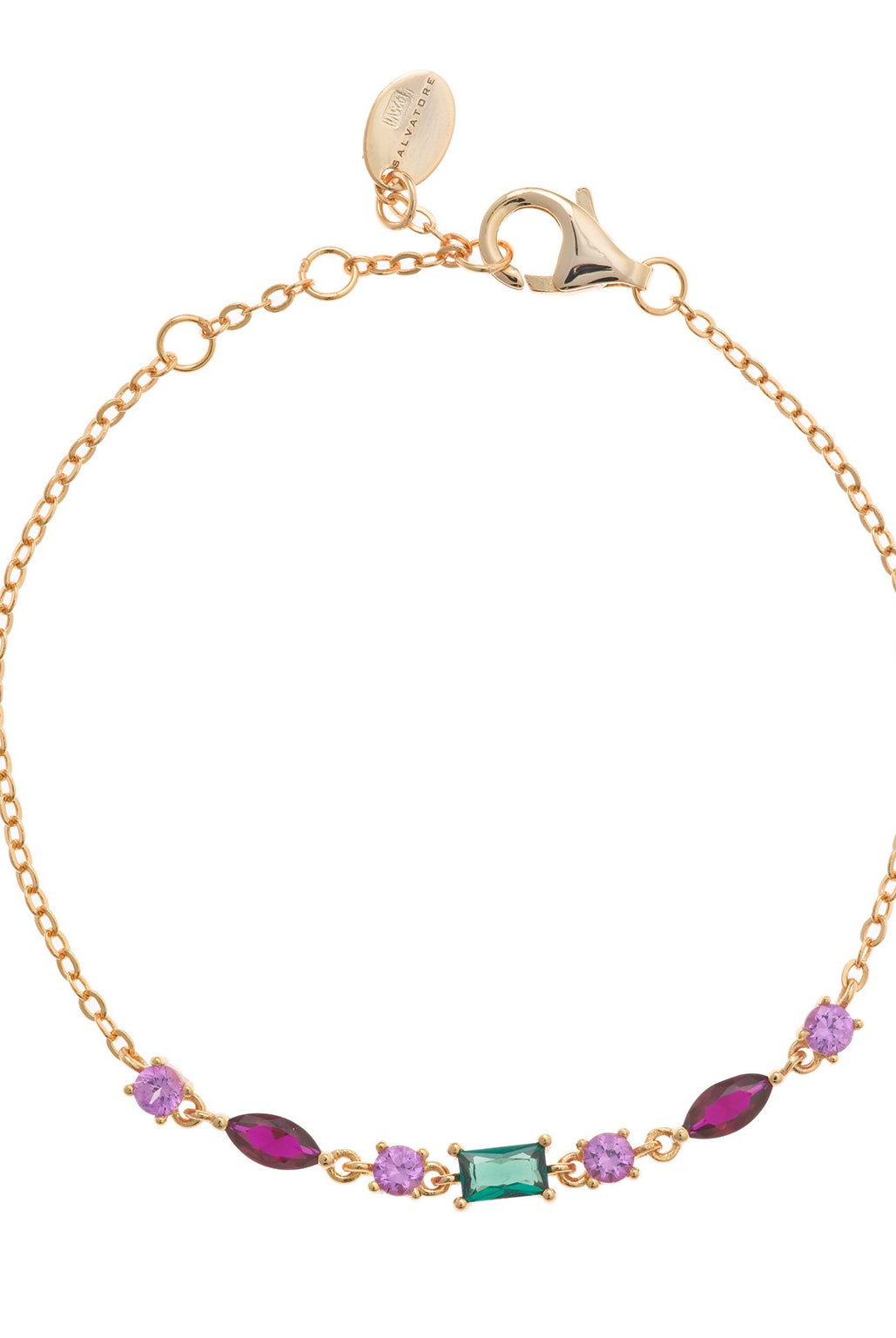 Pulsera salvatore plata con circonitas de colores