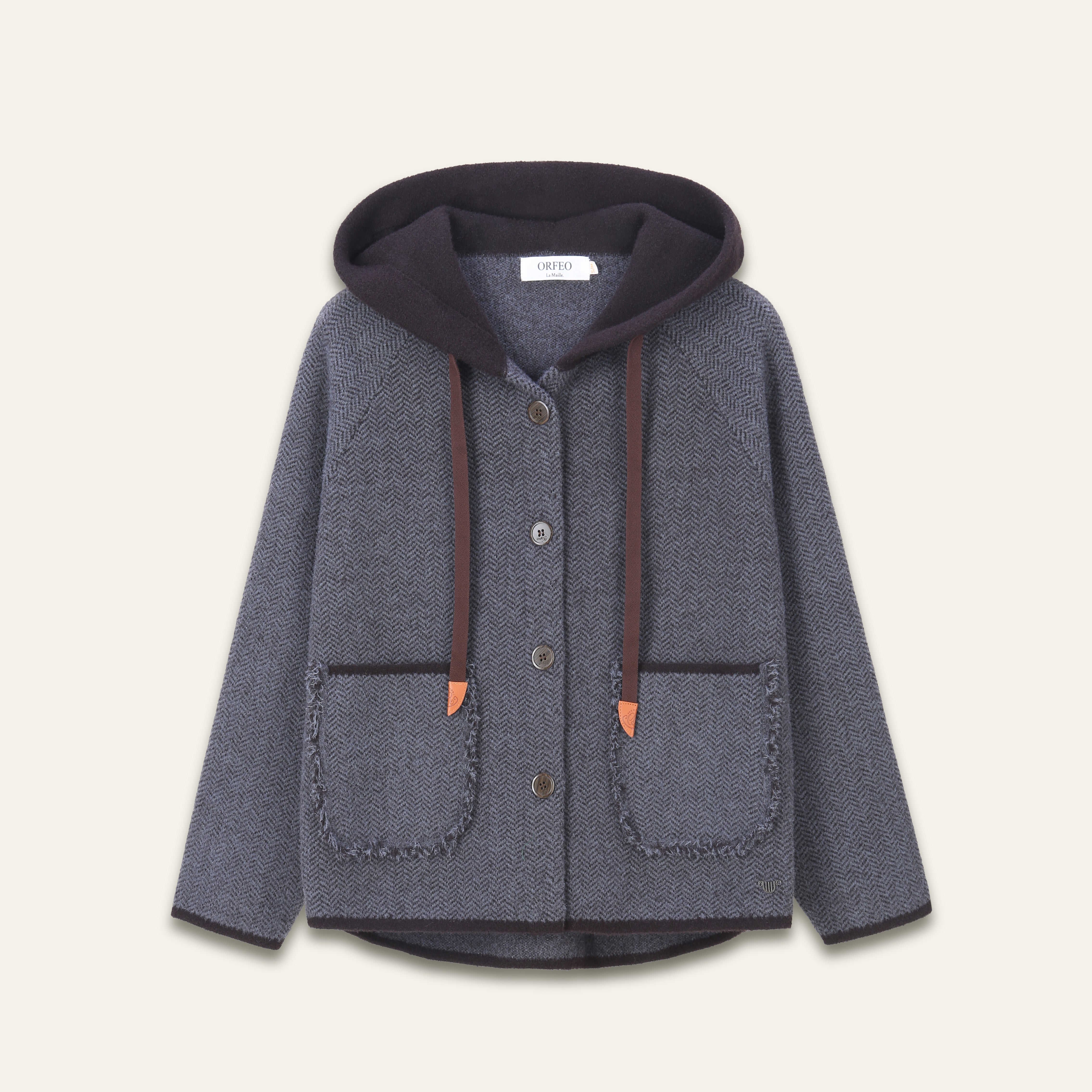 Chaqueta Orfeo Paris Briseis con capucha carbón