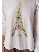 Camiseta Pan Producto Básico Torre Eiffel cruda – vista 2