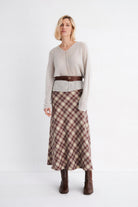 Falda midi Mus & Bombon Sakura al bies granate – vista 1