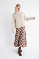 Falda midi Mus & Bombon Sakura al bies granate – vista 3