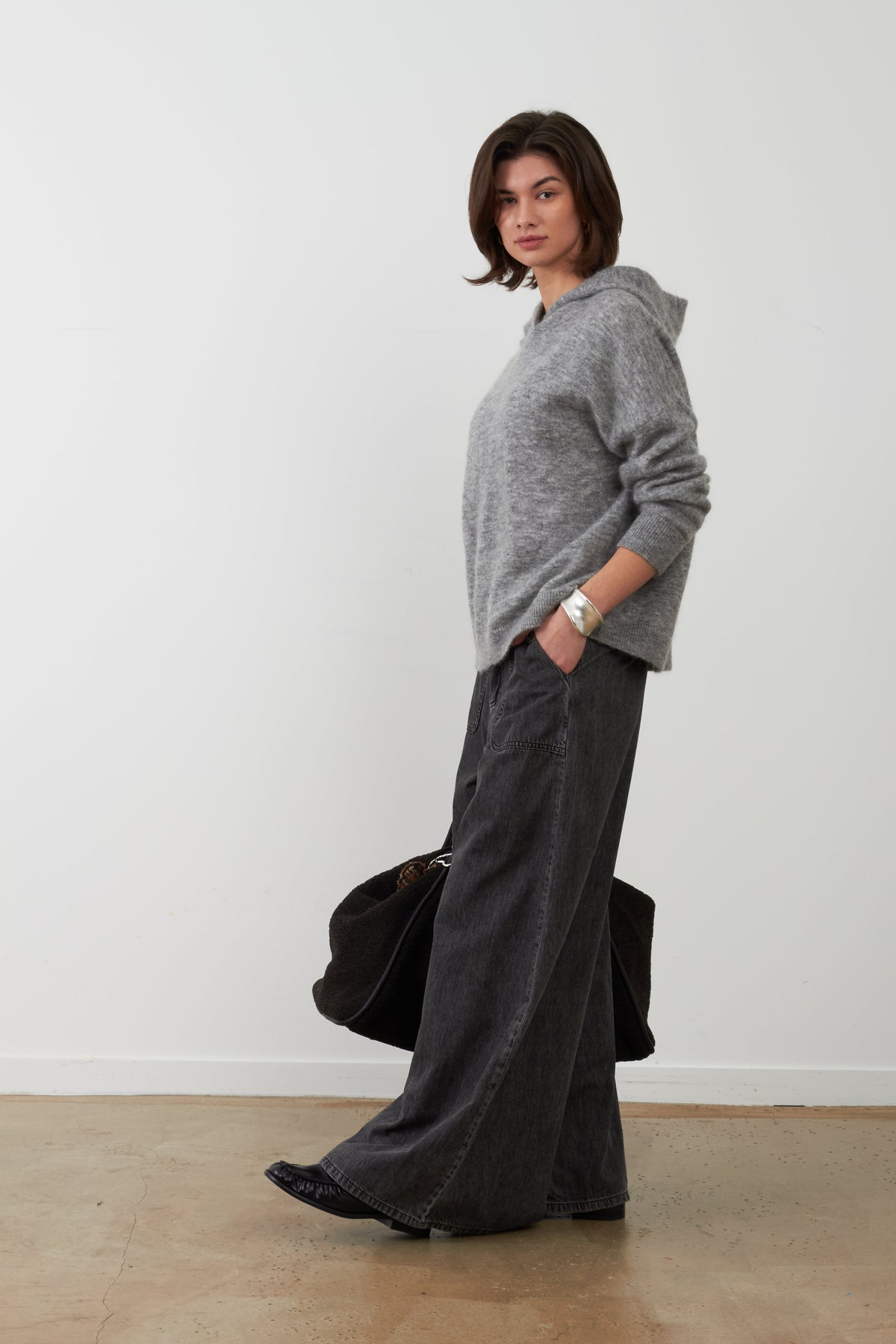 Jersey Orfeo Paris Farrah con capucha gris jaspeado