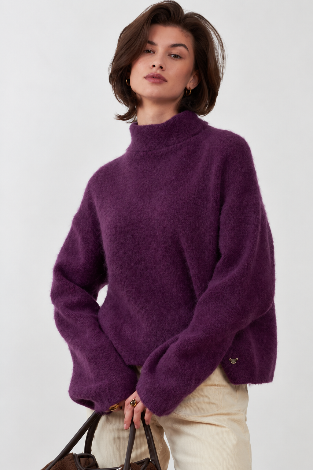 Jersey Orfeo Paris Rolzen cuello alto violeta