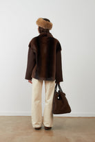 Chaqueta con pelo Orfeo Paris Yana chocolate
