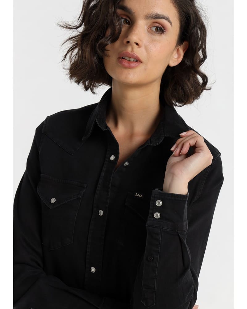 Camisa Lois Presley Cora negro intenso – vista 1