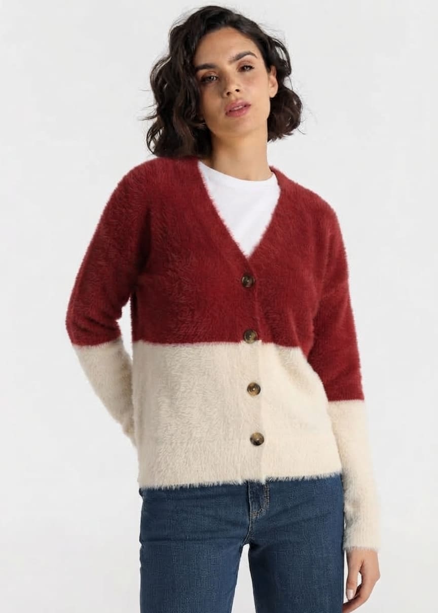 Cárdigan Lois Agate Bay bicolor – vista 1