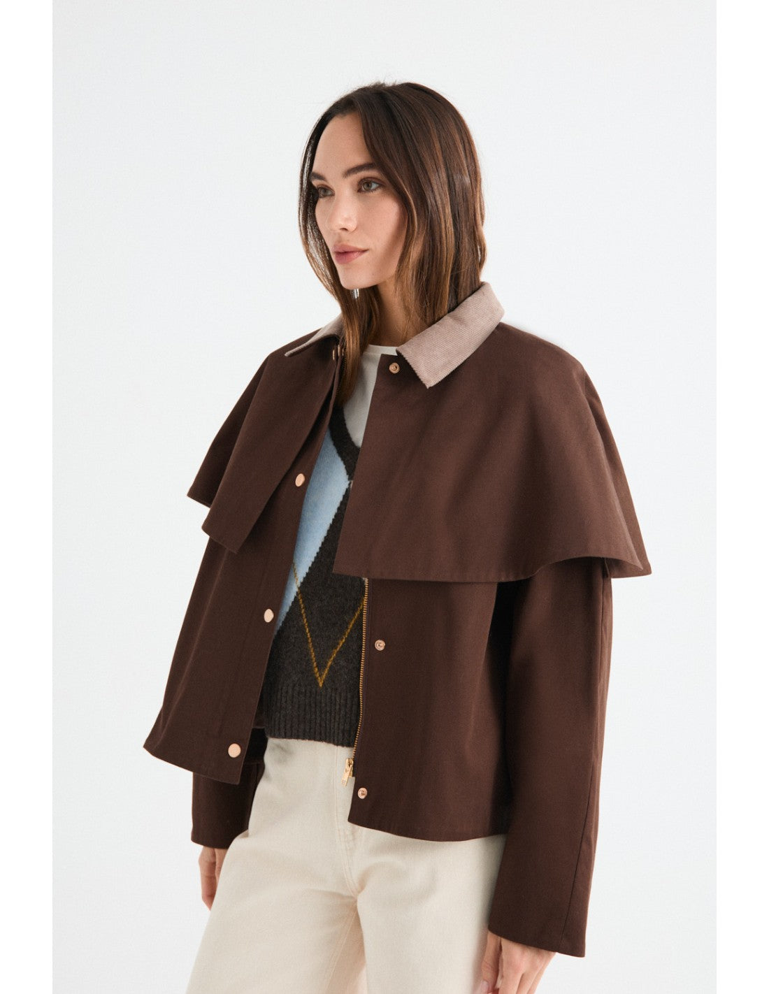 Gabardina corta Mus & Bombon Opal chocolate – vista 3