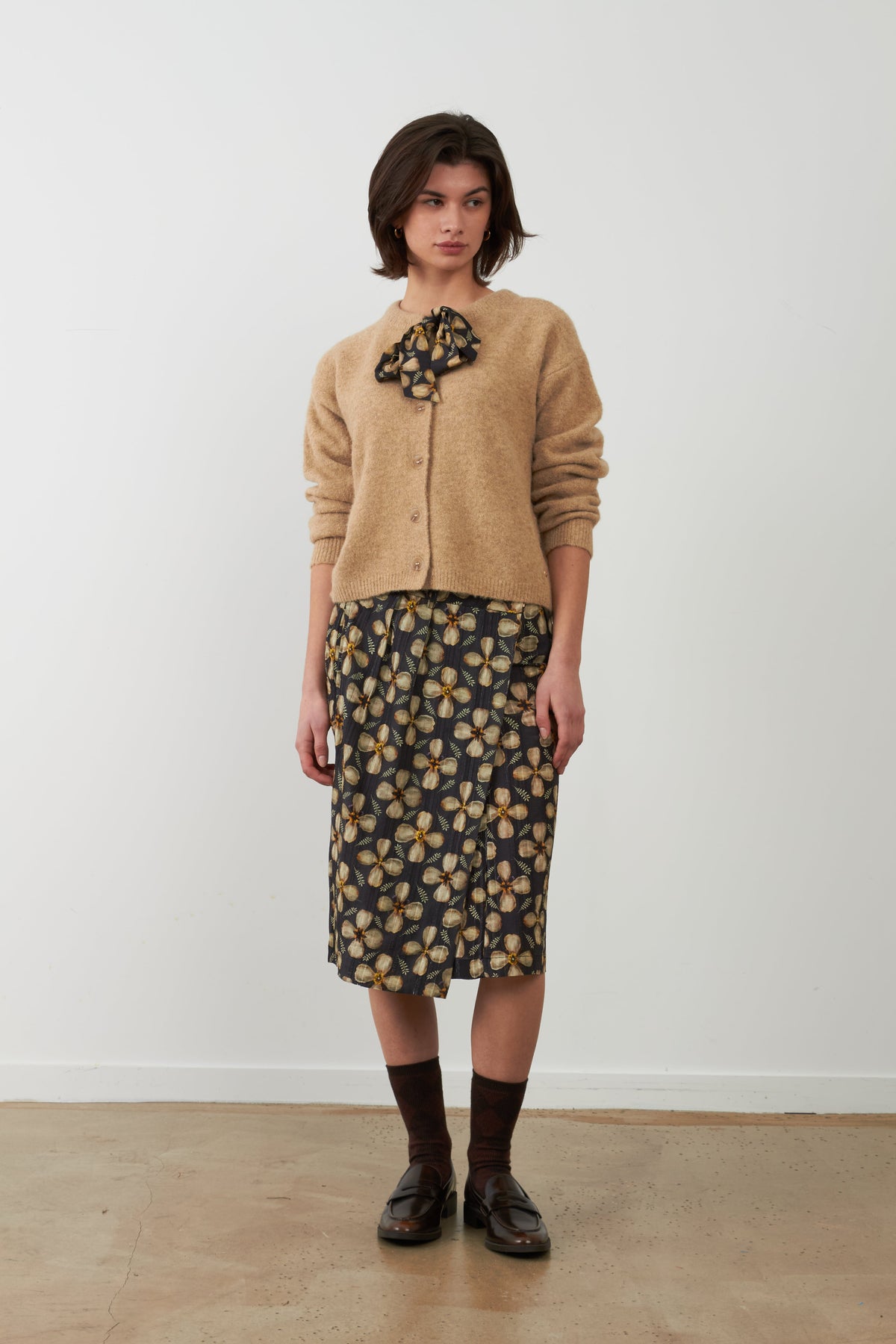 Falda midi Orfeo Paris Tifanny estampado botánico