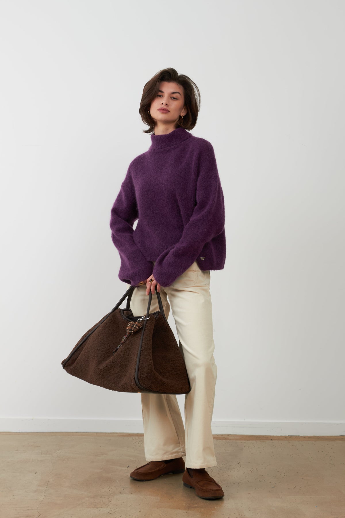 Jersey Orfeo Paris Rolzen cuello alto violeta