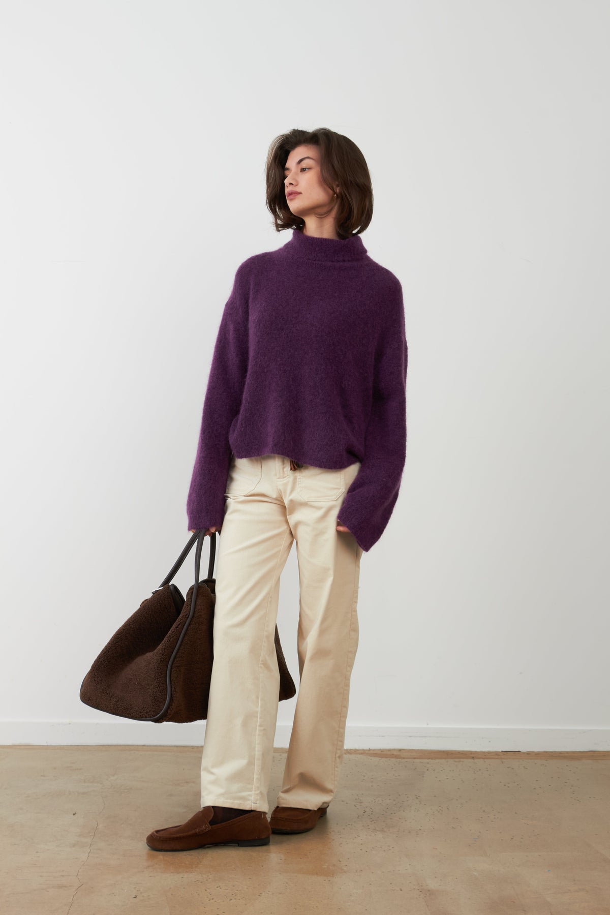 Jersey Orfeo Paris Rolzen cuello alto violeta