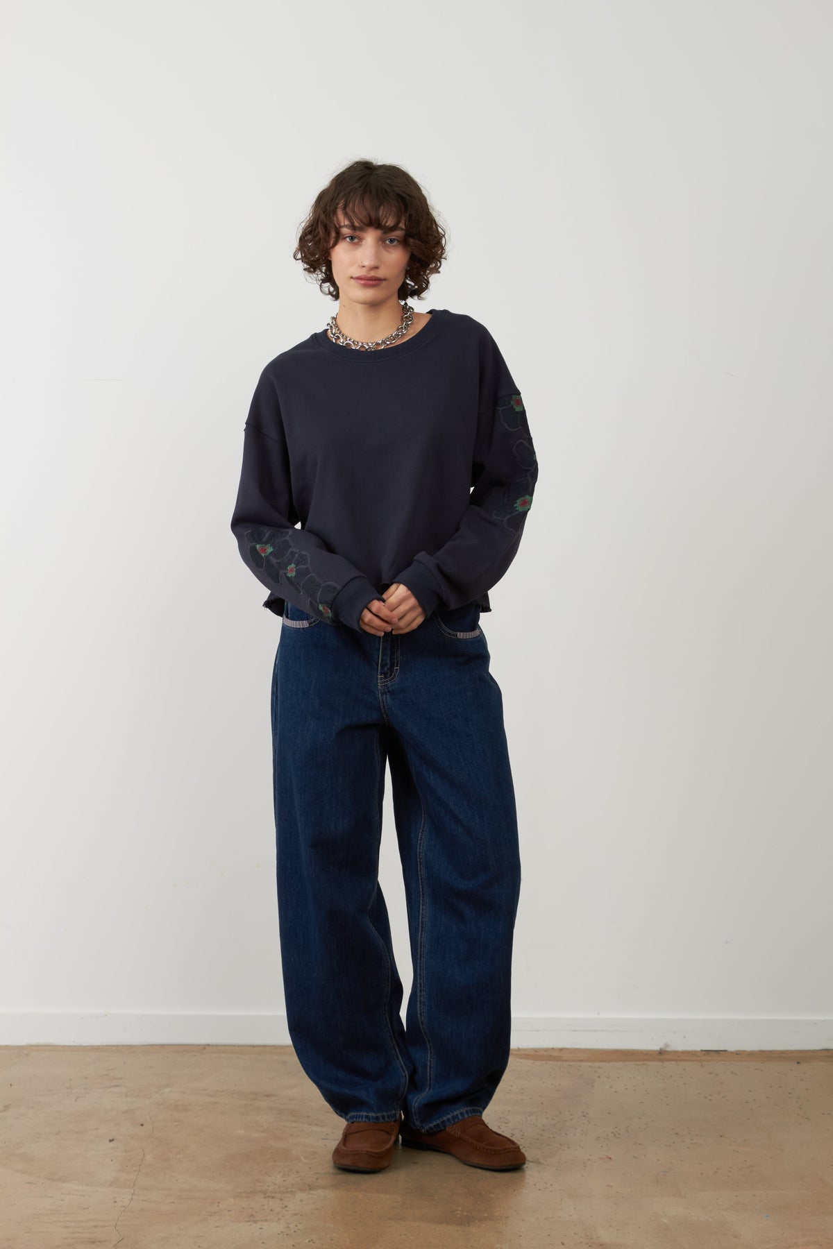 Sudadera Orfeo Paris Auxanne bordada azul marino