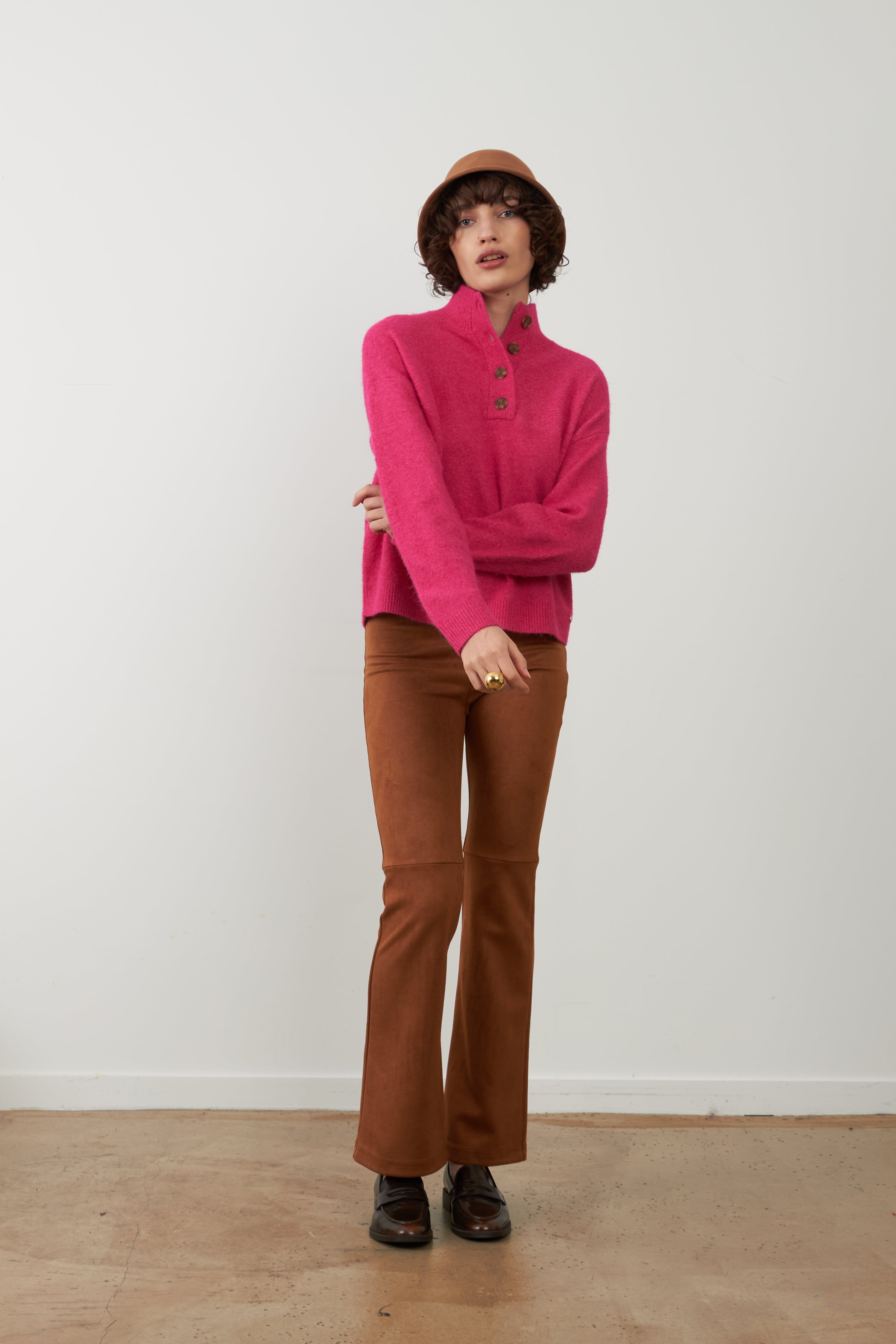 Pantalón Orfeo Paris Vickie bootcut camel