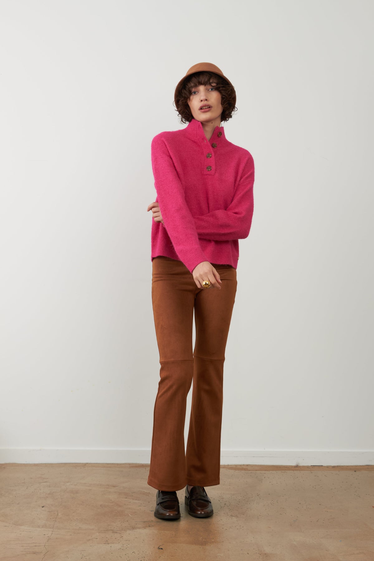 Pantalón Orfeo Paris Vickie bootcut camel