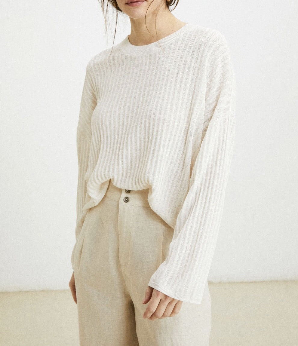 Jersey eseoese sand punto fino en color avena